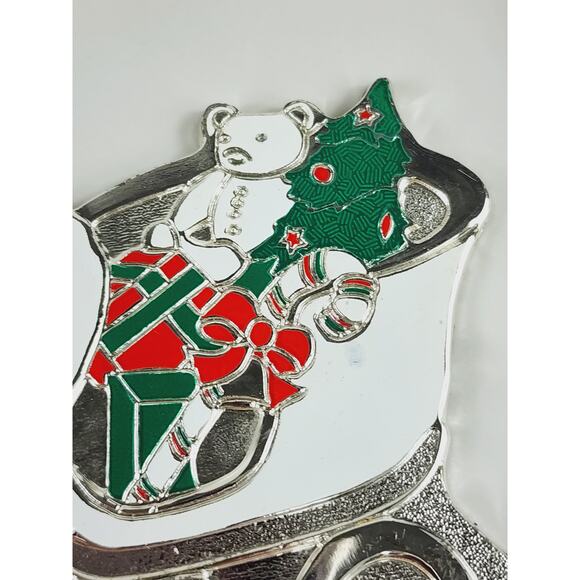 Oneida Rogers Sleigh Coaster 4 1/4" Christmas Holiday 1988 Japan x5 Silverplate - Picture 12 of 13